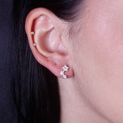 Argola de Prata Estrela - 65980