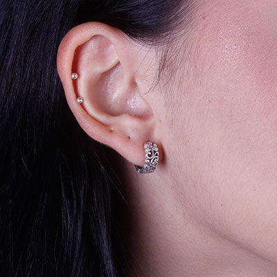 Argola de Prata Flor - 65987