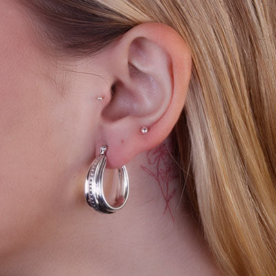 Argola de Prata Trabalhada - 65988