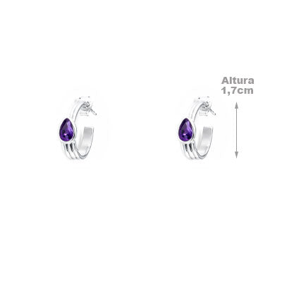 Argola de Prata com Ametista - 65994