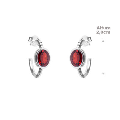 Argola de Prata com Granada - 66005