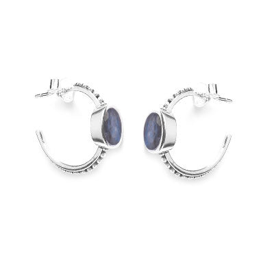Argola de Prata com Labradorita - 66006