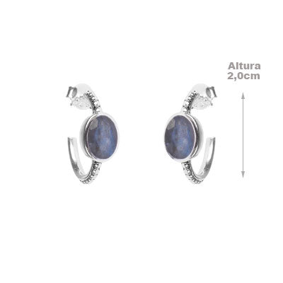 Argola de Prata com Labradorita - 66006