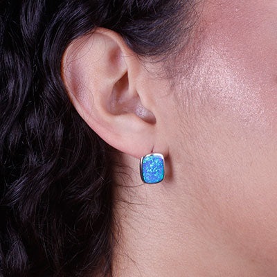 Argola de Prata com Opala - 66013