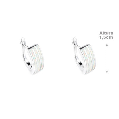 Argola de Prata com Opala - 66015