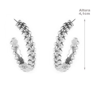 Argola de Prata Trabalhada - 66018