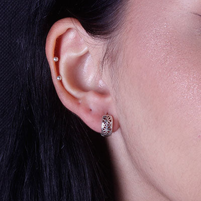 Argola de Prata Flor - 66025