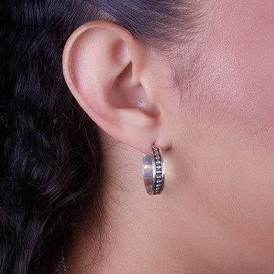 Argola de Prata Trabalhada - 66028