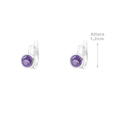 Argola de Prata com Ametista - 66045