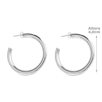 Argola de Prata Lisa - 66056