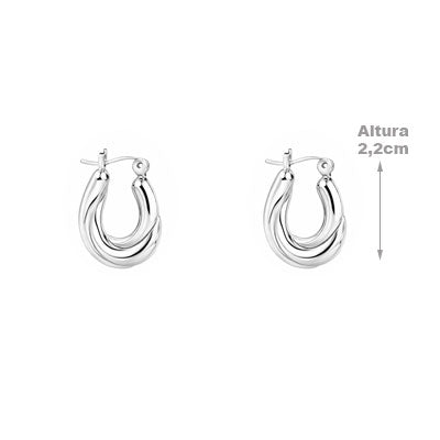 Argola de Prata Trabalhada - 66062