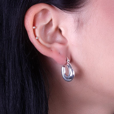 Argola de Prata Trabalhada - 66062