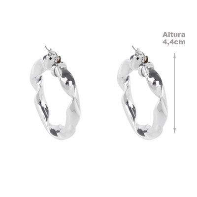 Argola de Prata Torcida - 66078