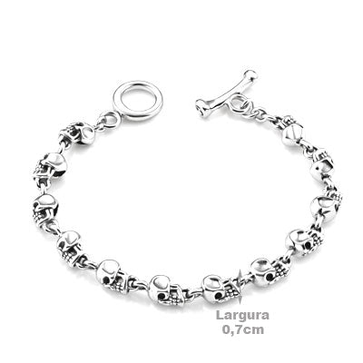 Pulseira de Prata Caveira - 66080