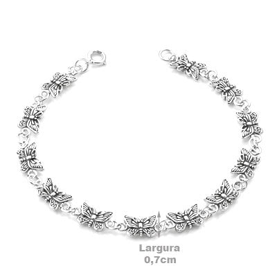 Pulseira de Prata Borboleta - 66081