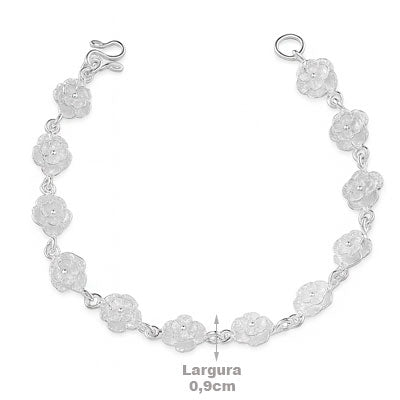 Pulseira de Prata Rosa - 66082