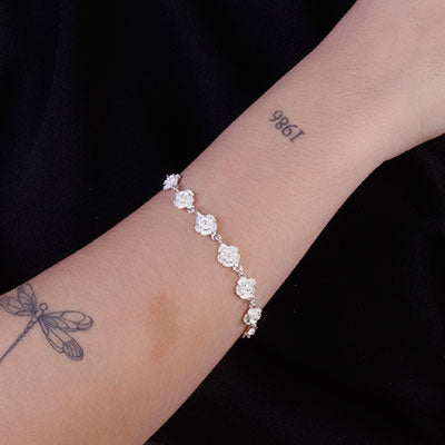 Pulseira de Prata Rosa - 66082