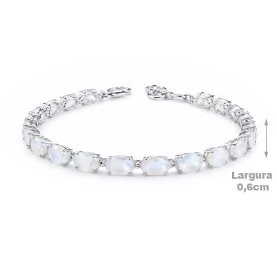 Pulseira de Prata com Pedra da Lua - 66084 - soprata