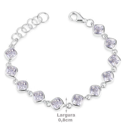 Pulseira de Prata com Zircônia - 66085