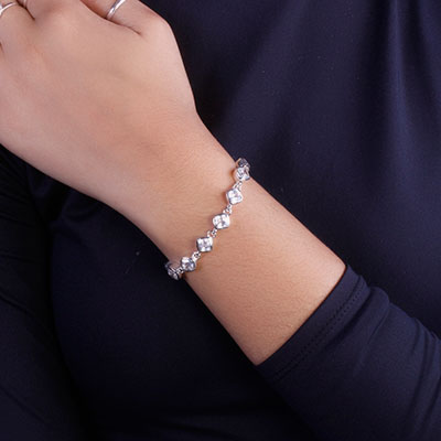 Pulseira de Prata com Zircônia - 66085