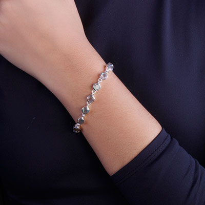 Pulseira de Prata com Labradorita - 66087