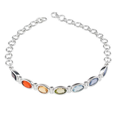 Pulseira de Prata com Pedras - 66090