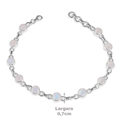 Pulseira de Prata com Pedra da Lua - 66091