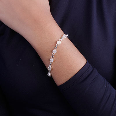 Pulseira de Prata com Pedra da Lua - 66091