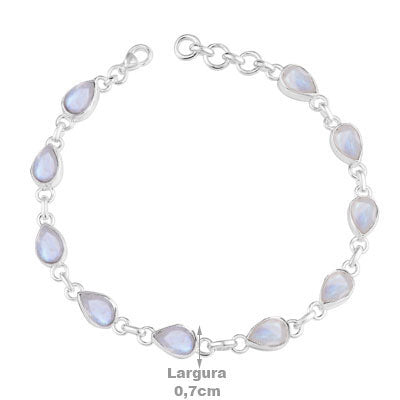 Pulseira de Prata com Pedra da Lua - 66094