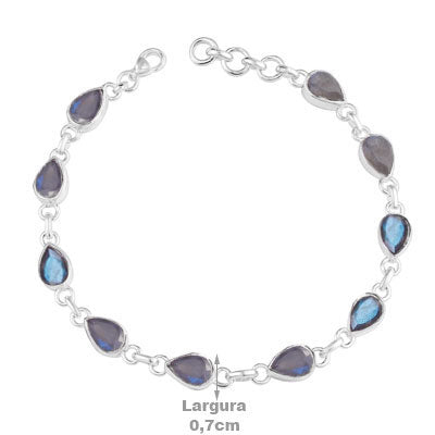 Pulseira de Prata com Labradorita - 66096