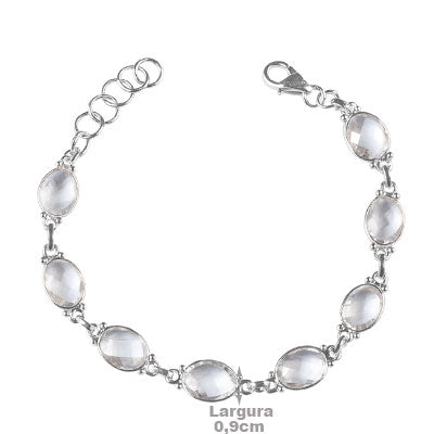 Pulseira de Prata com Cristal - 66097