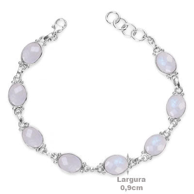 Pulseira de Prata com Pedra da Lua - 66098