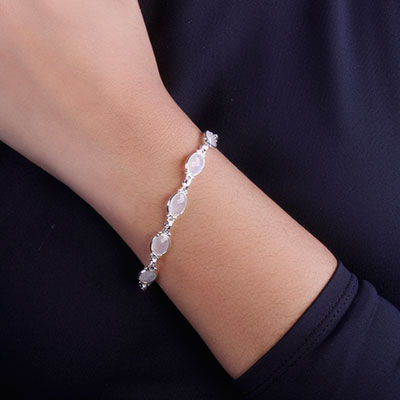 Pulseira de Prata com Pedra da Lua - 66098