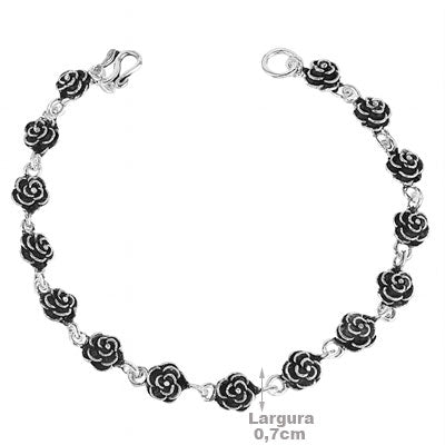 Pulseira de Prata Rosa - 66100
