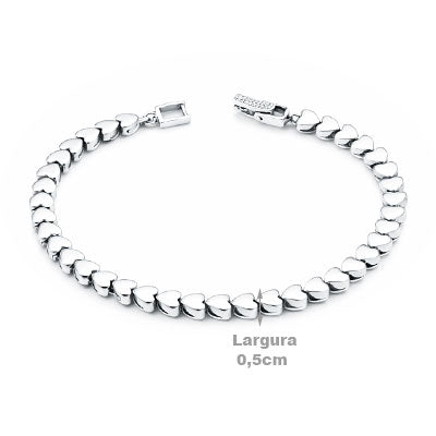 Pulseira de Prata Coração - 66101 - soprata
