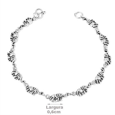 Pulseira de Prata Elefante - 66102