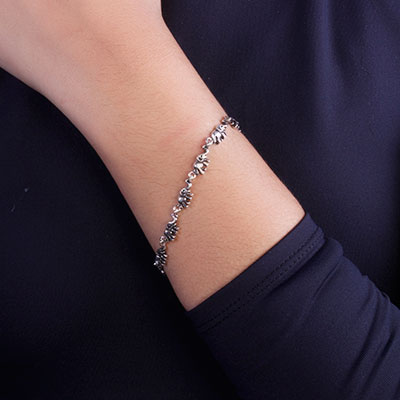 Pulseira de Prata Elefante - 66102
