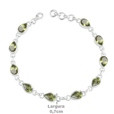 Pulseira de Prata com Peridoto - 66106