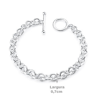 Pulseira de Prata em Elos - 66107 - soprata