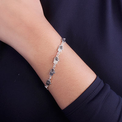 Pulseira de Prata Hamsa - 66109