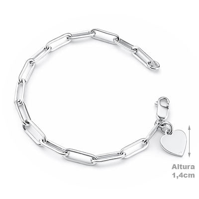 Pulseira de Prata Coração - 66110 - soprata