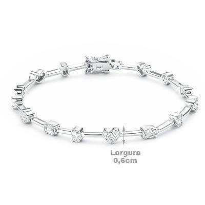 Pulseira de Prata com Zircônia - 66111 - soprata