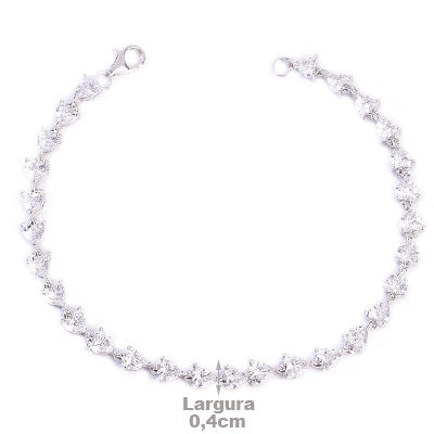 Pulseira de Prata Coração - 66113