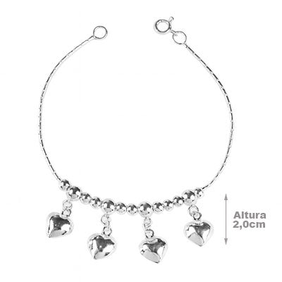 Pulseira de Prata com Pingentes - 66116