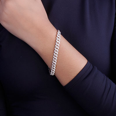 Pulseira de Prata Elo com Zircônias - 66125