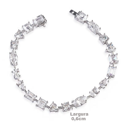 Pulseira de Prata com Zircônia - 66129