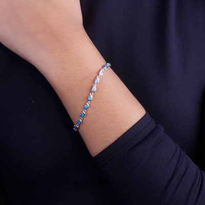Pulseira de Prata com Opala - 66130