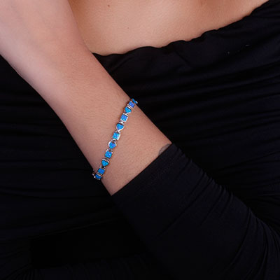 Pulseira de Prata com Opala - 66131