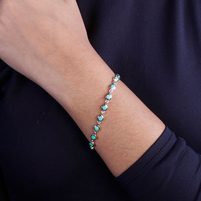 Pulseira de Prata com Opala - 66136