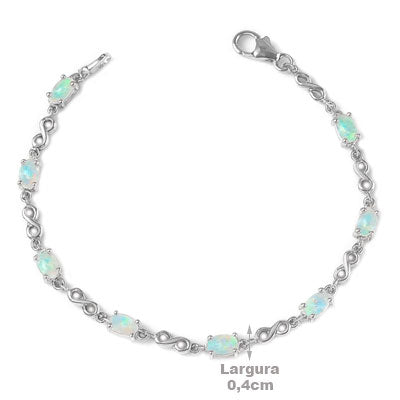 Pulseira de Prata com Opala - 66138